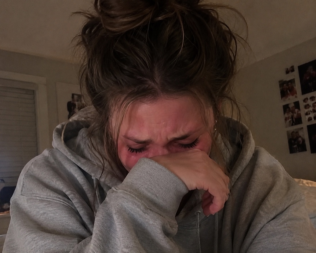 A person moved to tears by a custom song